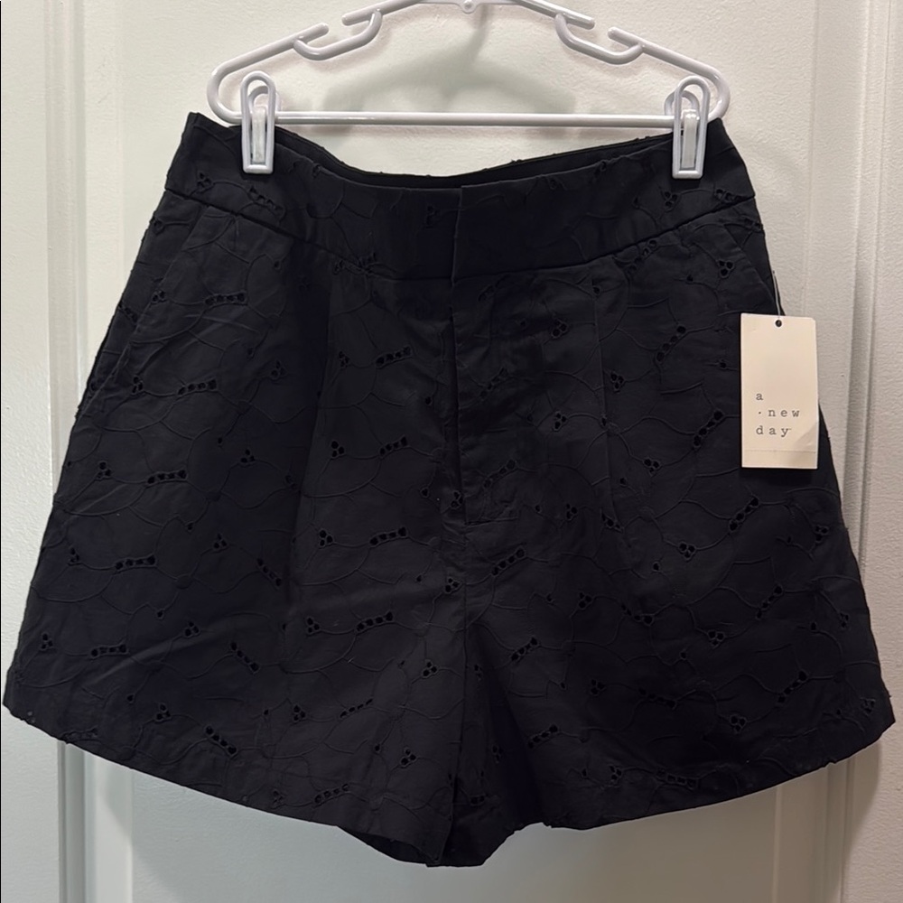 A New Day Women's Black Eyelet Shorts